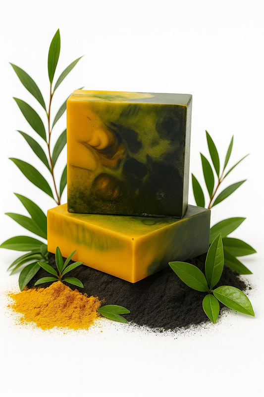 Detox & Glow Bar – Turmeric & Charcoal Soap